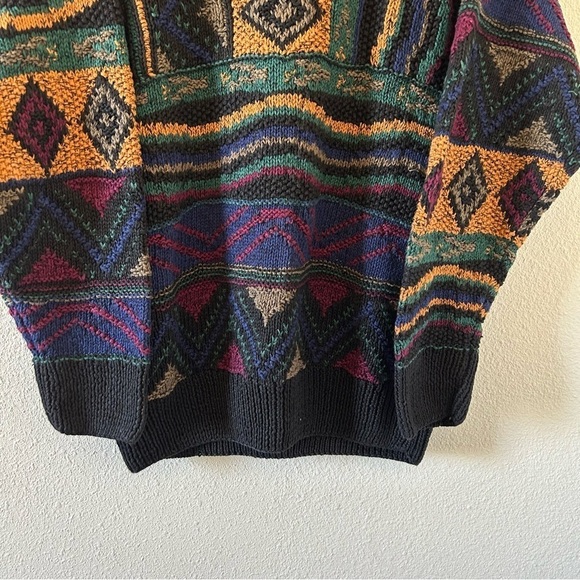 Northern Isle VTG Men’s Knit Sweater Large Hand Knit Artsy Retro 80s Grandpa - Picture 2 of 12